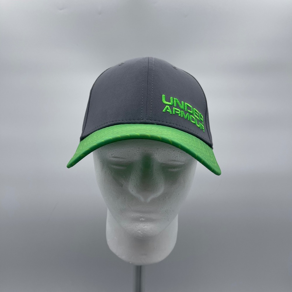 Under Armour 1256310 Mens MD/LG Gray Green HeatGear Performance Stretch Fit Hat